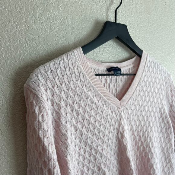 Tommy Hilfiger Pale Pink Fitted Knit Sweater Size Extra Large - Picture 2 of 7